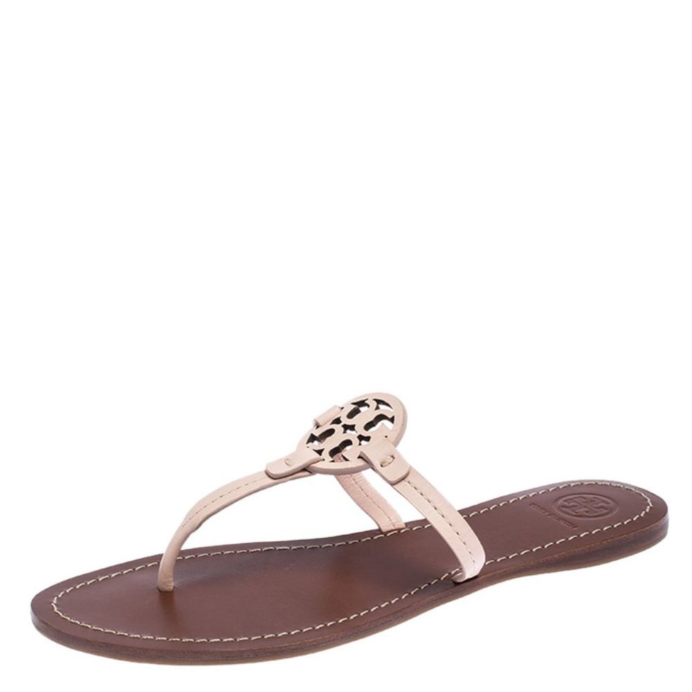 Tory Burch Mini Miller Leather Sandals Pink